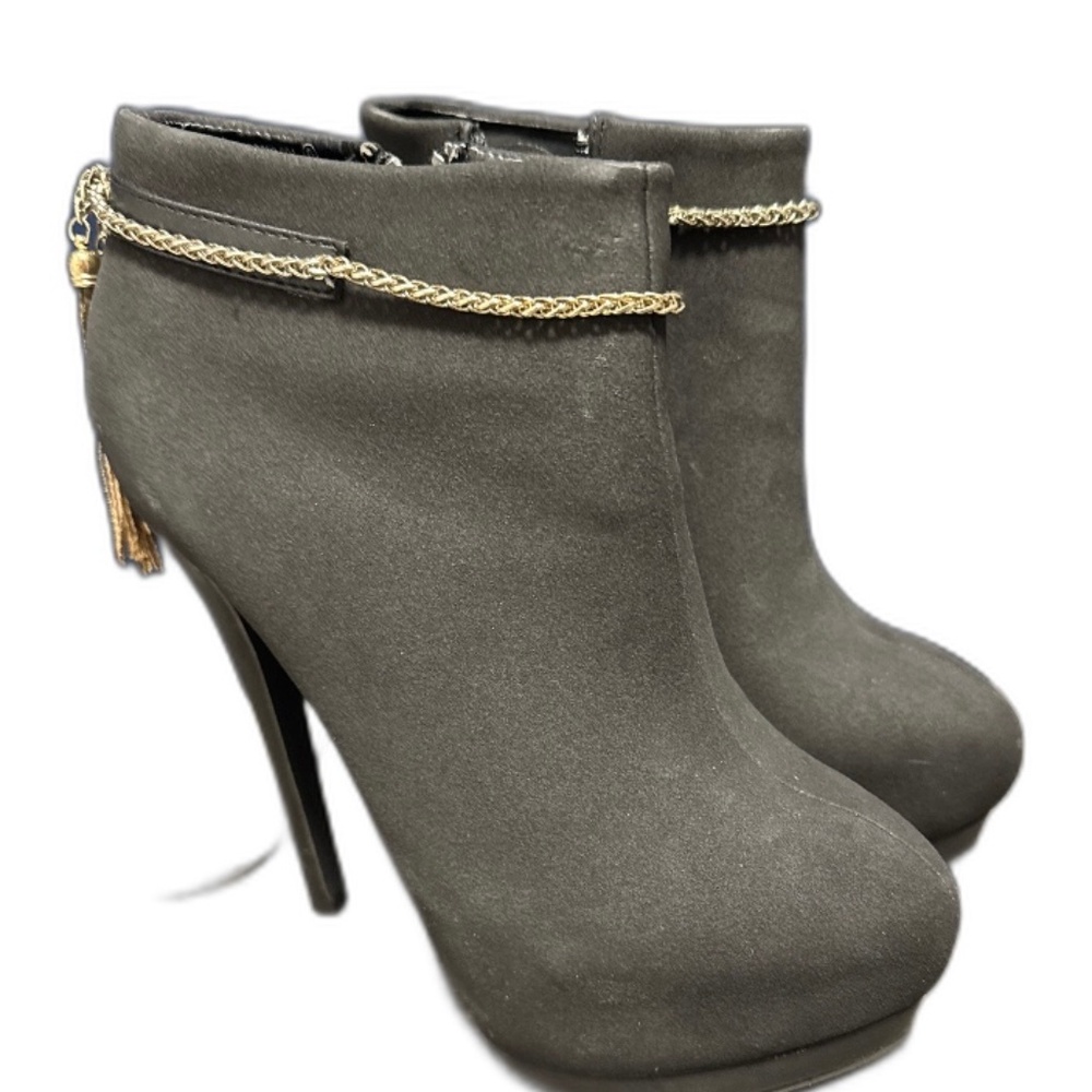 Chained Suede Booties